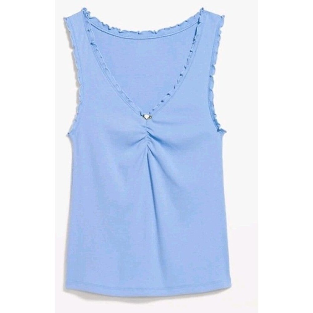 NWT Women's Old Navy Blue Cinch Rib Knit Tank Size XL